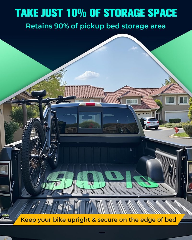 RT201 Truck Bed Bike Rack Fit for Standard Pickup Truck Bed, Max Load 33 Lbs, Bike Mount, Bike Holder, Bike Rack for Pickup Truck Bed 5-Year Fr-ee Replacement