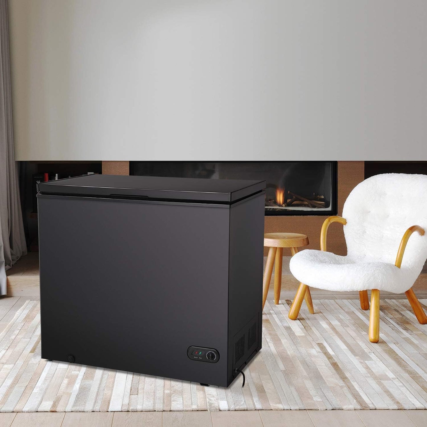 Antarctic Star 2.7 Cu. ft Chest Freezer 6.8℉to -4℉with Removable Basket Free Standing Top open Door Compact Freezer with Adjustable Temperature Defrost Water Drain/Power Saving Black