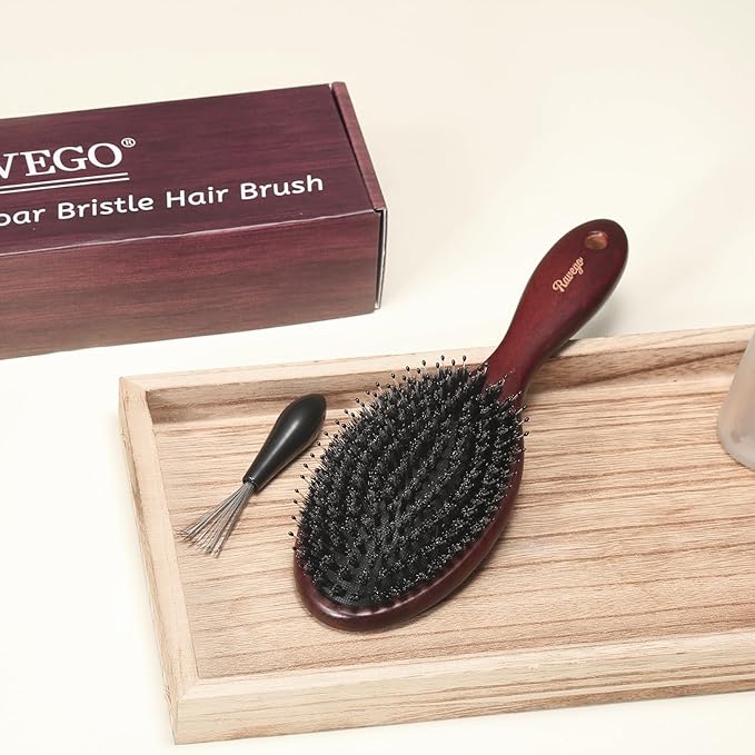 Hair Brush, Boar Bristles Hair Brush for Women Men Kids, Boar & Nylon Bristle Brushes for Smoothing Massaging Scalp Detangling Wet/Dry Hair, Reduce Frizz Dry Restore Natural Shine