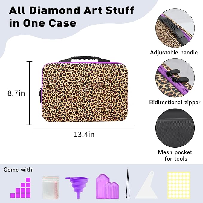 ZORETCO Diamond Painting Storage Case,60 Slots Diamond Art Kits with Accessories for Craft Jewelry Beads Organizer Boxes