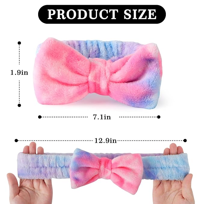 LADES Soft Skincare Headband – Adjustable, Comfortable & Stretchy Fabric, Cute Patterns for Makeup, Facial – Non-Slip, Headband for Hair Control