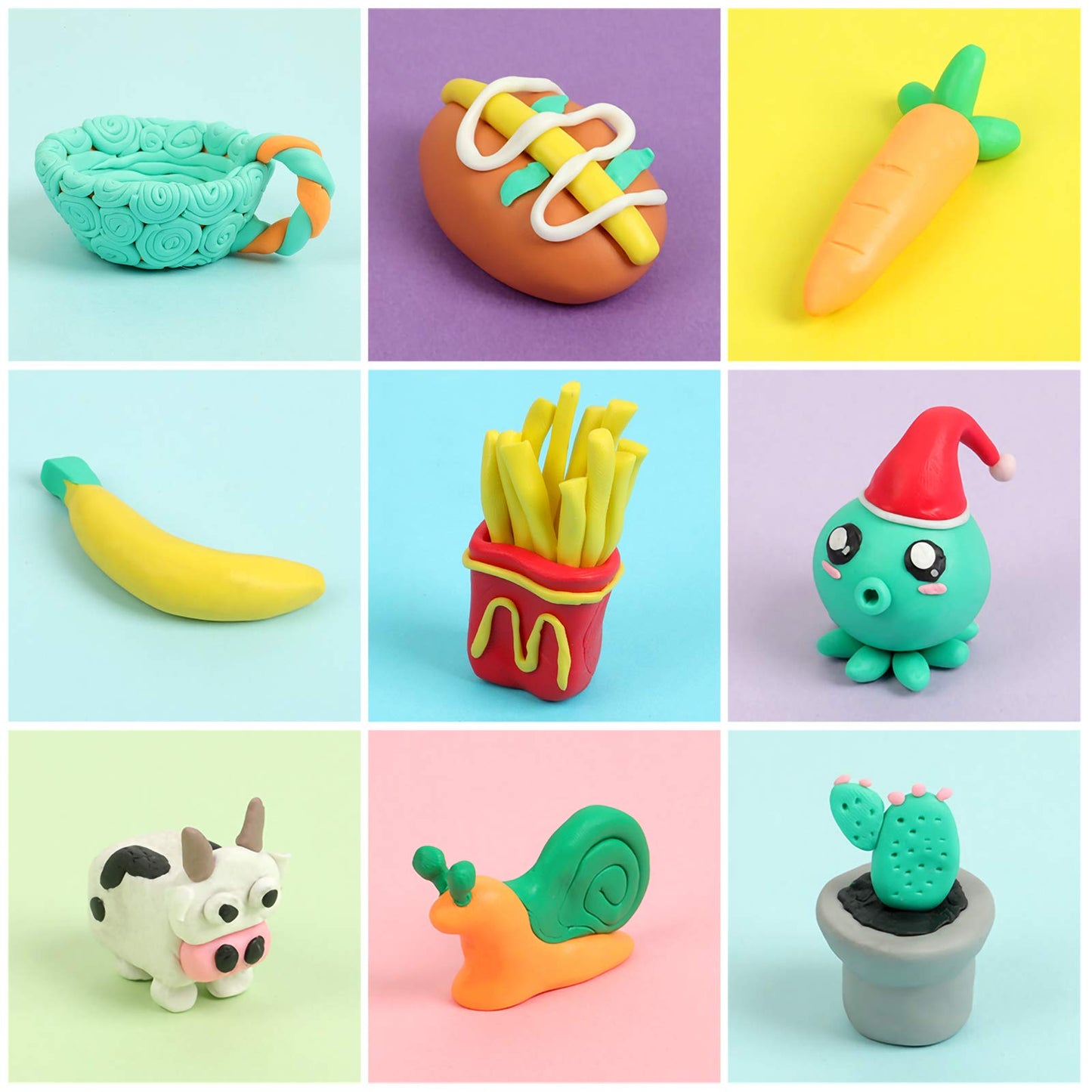 Polymer Clay 50 Colors, Modeling Clay for Kids DIY Starter Kits, Oven Baked Model Clay, Non-Sticky Molding Clay with Sculpting Tools, Gift for Children and Artists (50 Colors)
