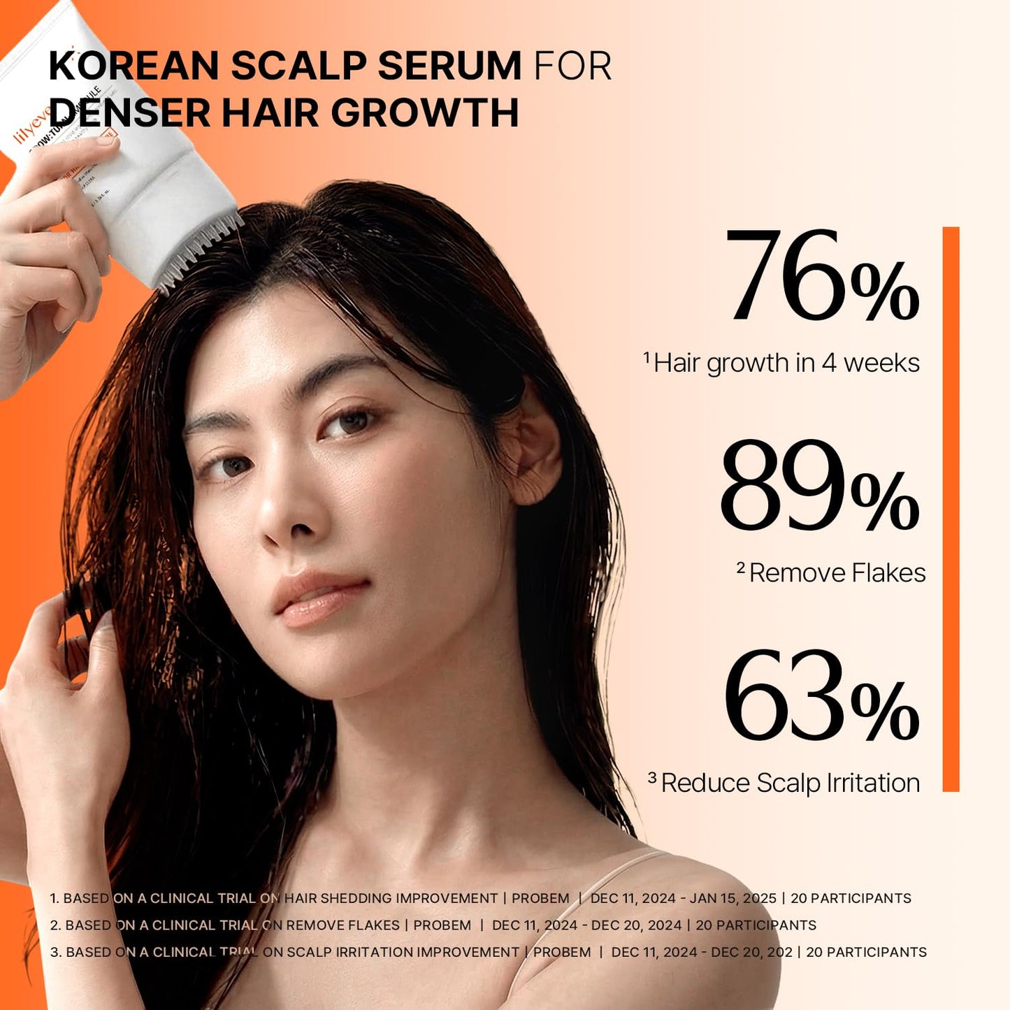 lilyeve GROWTURN Hair Growth Serum with Built-in Brush, Heartleaf-Derived Exosomes to Revitalize, Scalp Massager, Korean Hair Care, 3.38 fl. oz. (Pack of 1)