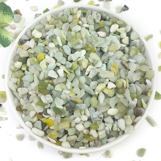 YISZM 10LB Succulent and Cactus Pebbles, 1/5 Inch Jade Natural Decorative Polished Stones, River Rocks for Plants, Vases and Outdoor Gardening,Green