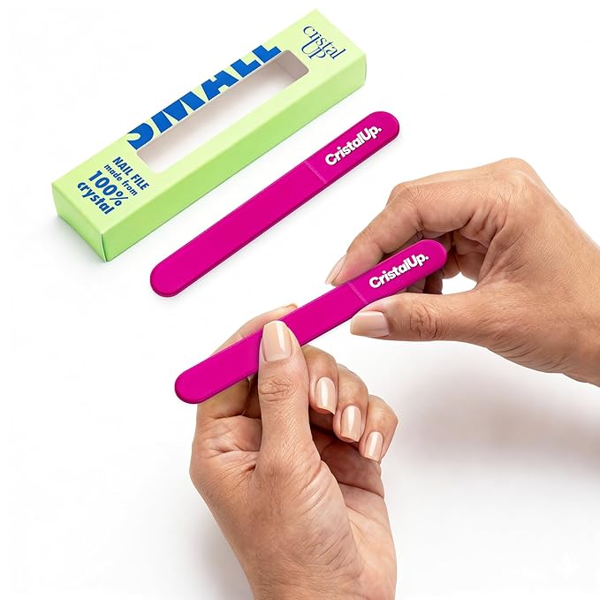 Crystal Nail File 3 in, Glass File Ideal for Purse, Durable, Safe and Gentle on Nails, Perfect for Travel Home, Office and On the Go, Portable Design