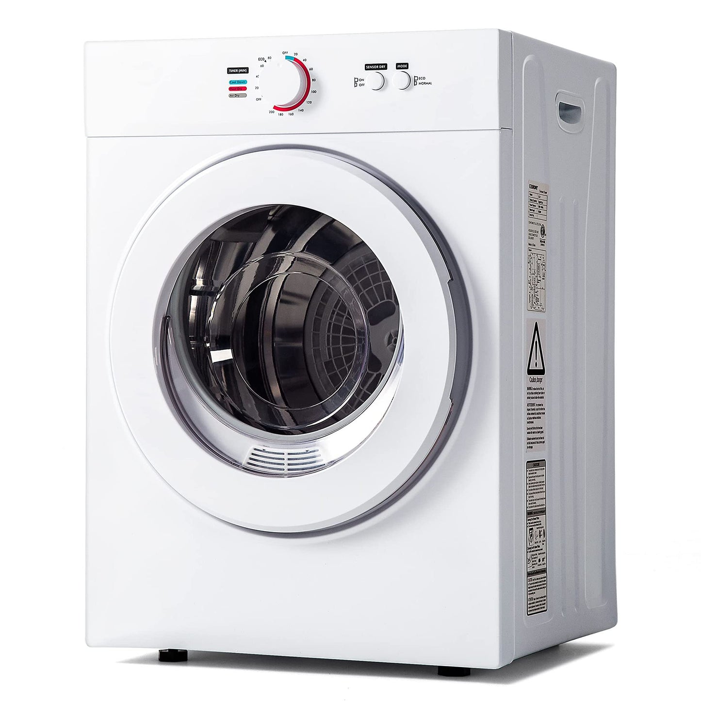 Euhomy CD-7 Cubic Feet, 1.7 Cu.Ft, Compact Laundry Dryer, White
