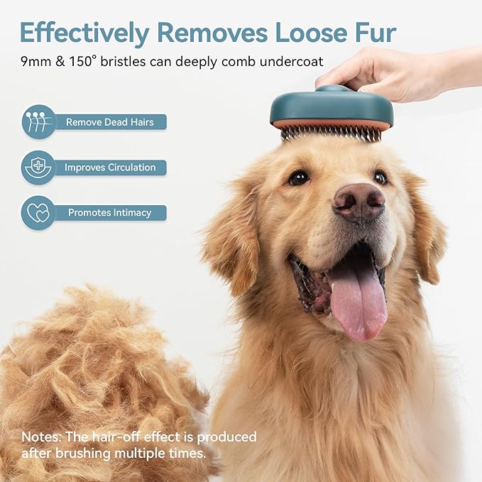 Aumuca Skin Friendly Self-Cleaning Slicker Brush for Dogs & Cats, Gentle Pet Grooming Tool for Shedding & Deshedding, Efficient Hair Remover for Long & Short Haired Pets