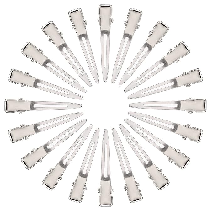 Hicarer 1.75 Inches Single Prong Hair Clips, 50 Pack - Durable Metal Alligator Clips for Dreads Lock Clips, Hair Extensions, Pin Curls, Hair Pins