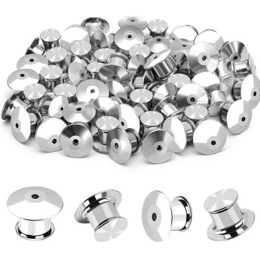 100PCS Metal Pin Backing for Brooch Enamel Lapel Pin Lock Keeper Clasp