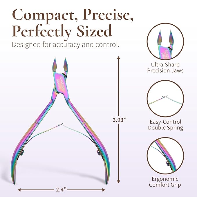 Professional Cuticle Cutter Stainless Steel Cuticle Nippers with Sharp Blades and Double Spring Cuticle Clippers - Nail Cuticle Trimmer Tool for Manicure & Pedicure Beauty at Home/Spa/Saloon