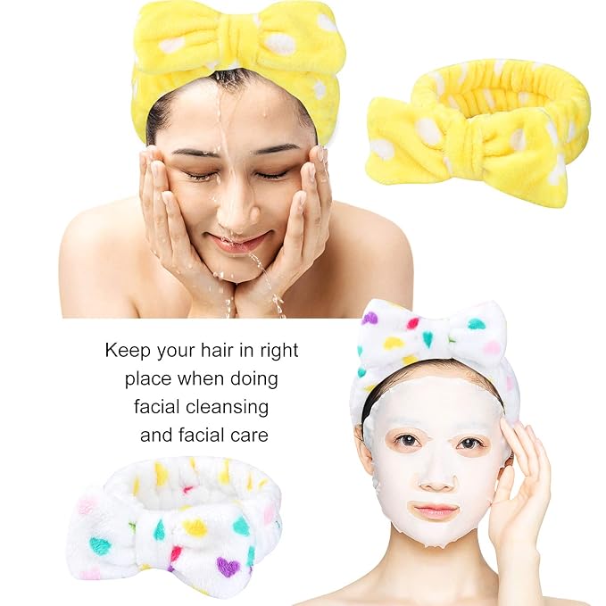 8 Pack Spa Headbands for Women, Soft Bow Skincare Headband for Washing Face, Skincare, Salon & Makeup, Bulk Spa Party Favors, Ideal Christmas Gifts or Stocking Stuffers for Teen Girls