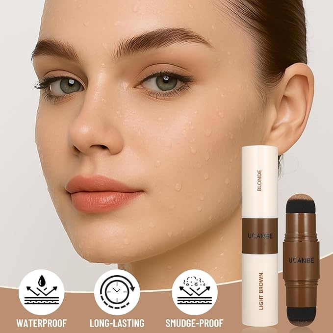 UCANBE 25PCS Eyebrow Stamp Stencil Kit With Dual-Color Eyebrow Stamp Pomade,20 Reusable Eyebrow Stencils,Finising Powder,Brush,Eyebrow Razor,Zipper Pouch,Waterproof Eye Brow Stamping and Shaping Kit01