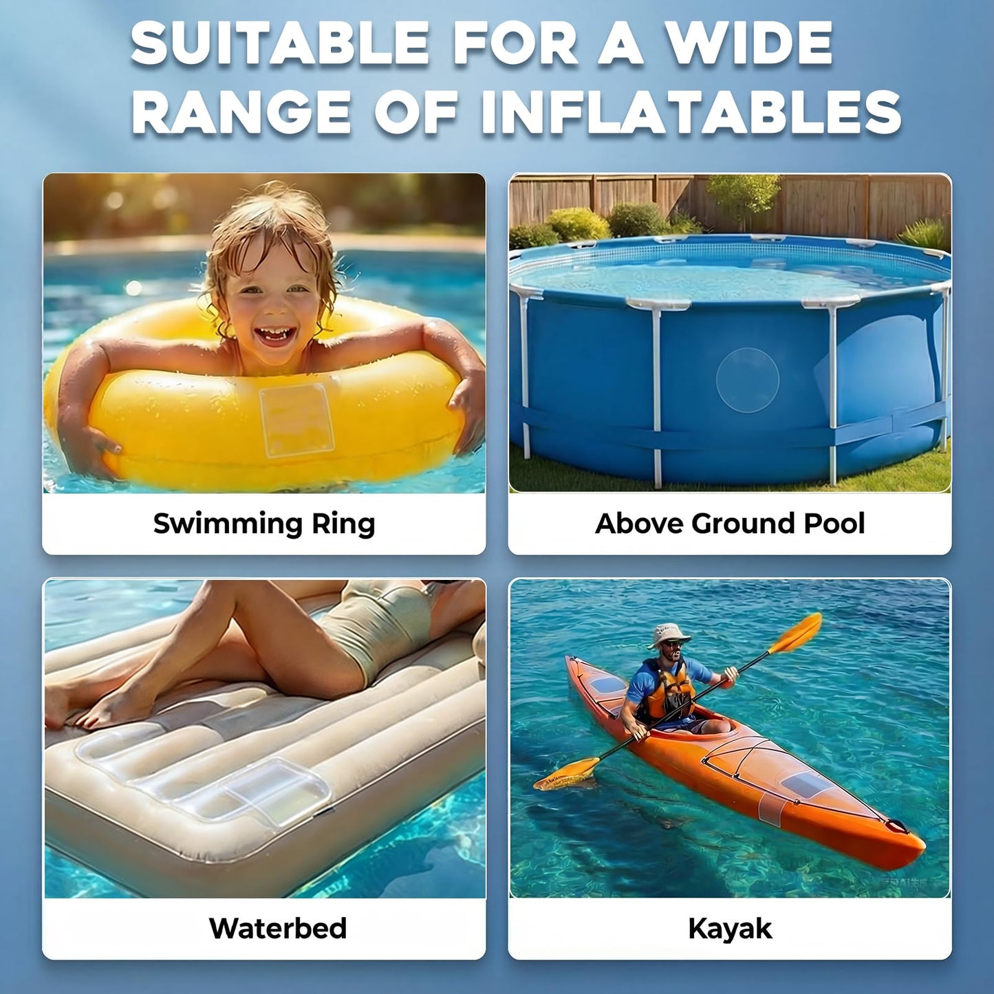 Extra Large Pool Liner Repair Patch, 2.79 x 4.1 Ft Self-Adhesive TPU Waterproof Patch Repair Kit for Above Ground Pools, Inflatable Pools, Pool Floats, Bounce Houses