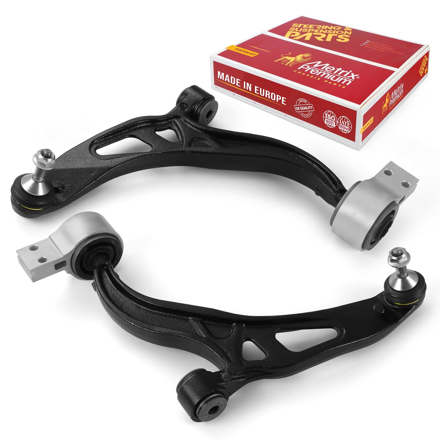 Metrix Premium Chassis Parts - Front Left & Right Lower Control Arm w Ball Joint & Bushing Assembly Kit Fits 11-19 Ford Explorer, 13-19 Police Interceptor Utility, RK622216, RK622215, Made in Europe