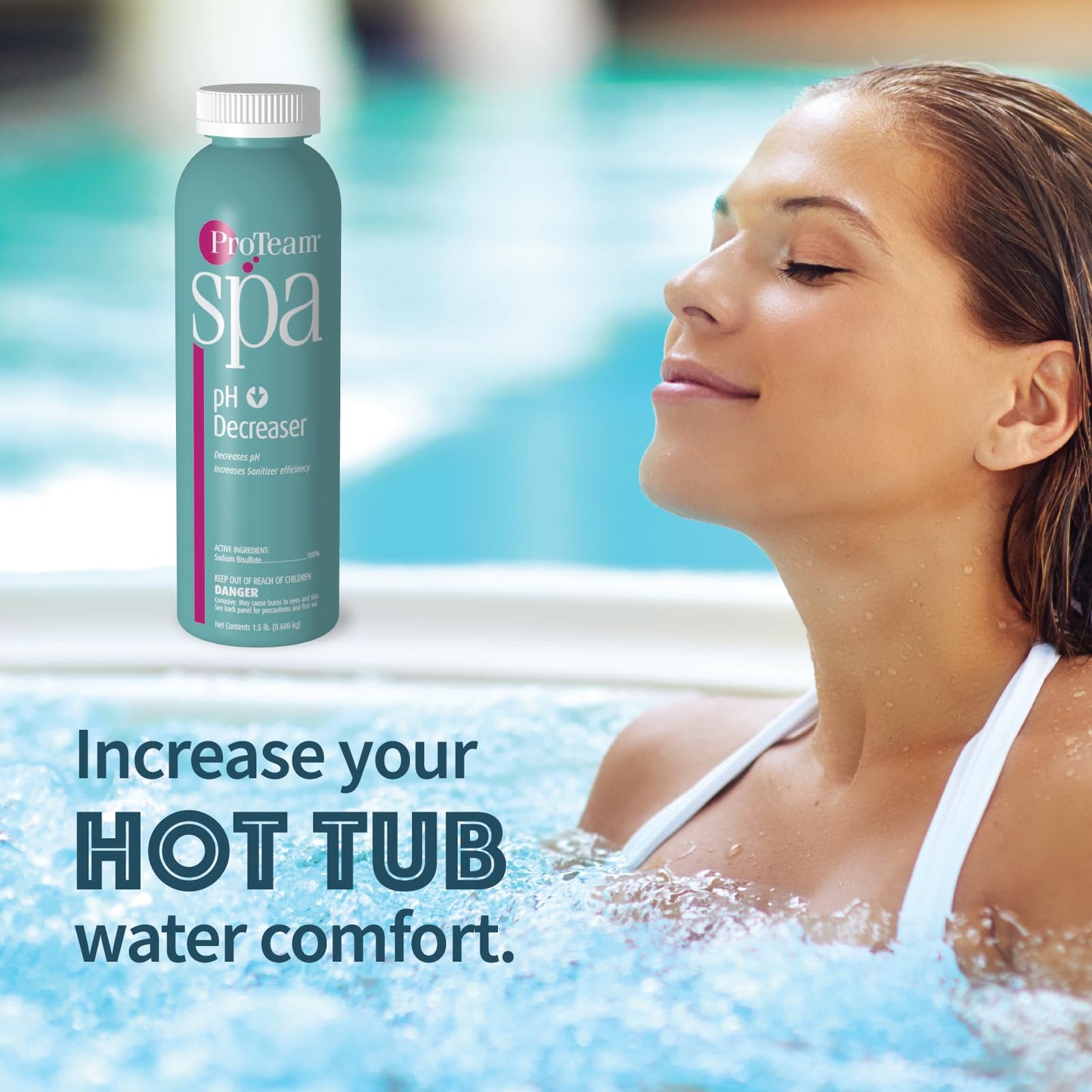 ProTeam Spa pH Decreaser for Hot Tub - pH Down Hot Tub pH Decreaser Bundle with SplashWiz Spa & Hot Tub Chemicals Care Guide e-Book Made in USA (1.5 lb)