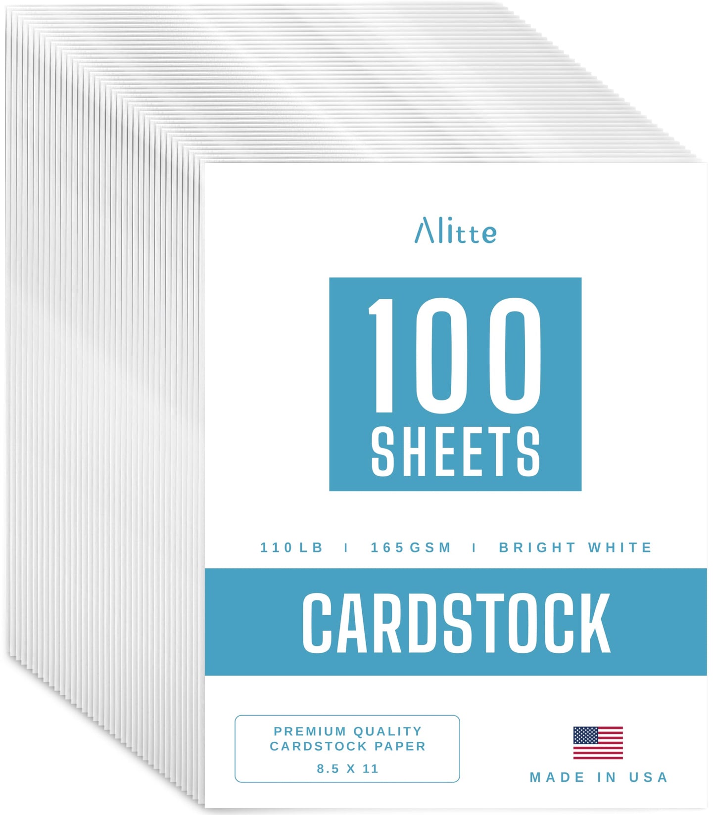 Cardstock Paper | 100 Pack, White Card Stock Printer Paper 8.5 x11, Heavyweight Thick, 110 lb, Premium Smooth Sheets and Printer Compatible - for Crafts, Cards, and Business