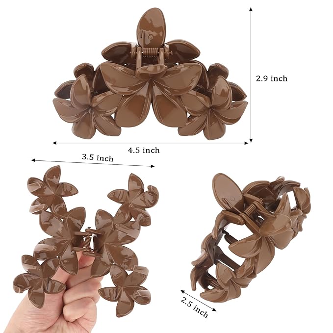 Hawaiian Flower Hair Clips Large Hair Claw for Women Non-Slip Strong Hold Clips for Thick Hair Hair Accessories for Women and Girls