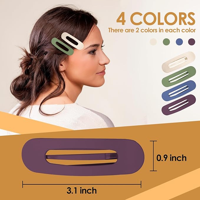 Small Flat Hair Clips for Women Lay Down Clips for Thin Hair Accessories 8pack