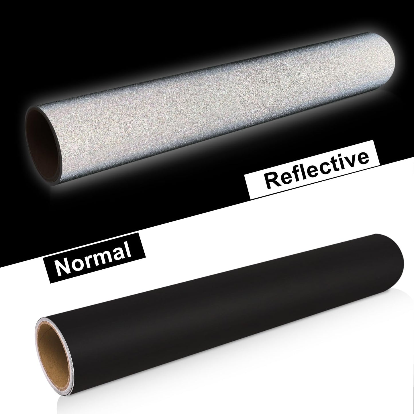 WRAPXPERT Black Reflective Vinyl for Cricut, 12" x5ft Reflective Vinyl Permanent Adhesive Roll for Mailbox Numbers, Cars, Trucks, Motorcycles, Bikes, Helmets, Reflective Black
