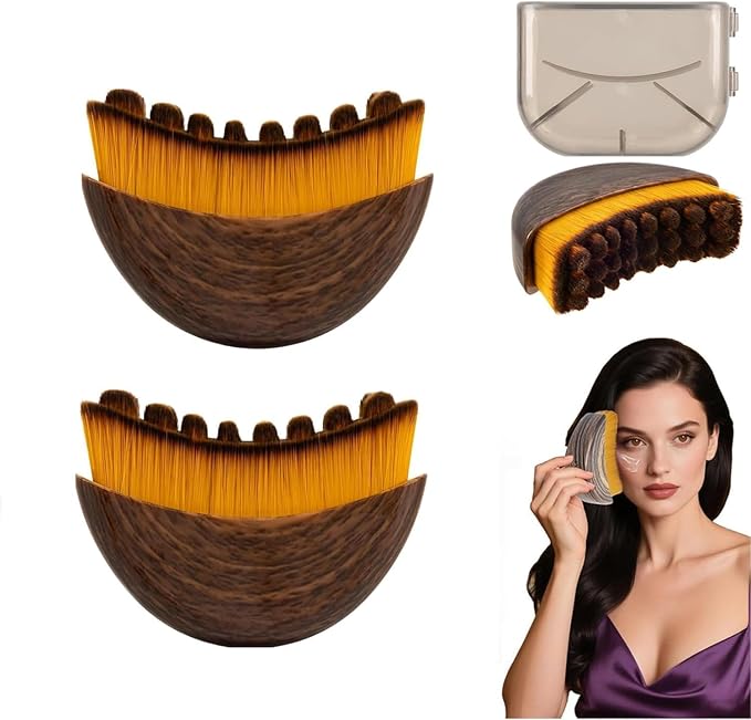 2 PCS Lymphatic Contour Face Brush, Manual Lymphatic Drainage Massager, Natural Makeup Brushes with Durable Soft Bristles, Hypoallergenic Ergonomic Facial Cleansing Brush for Sculpting