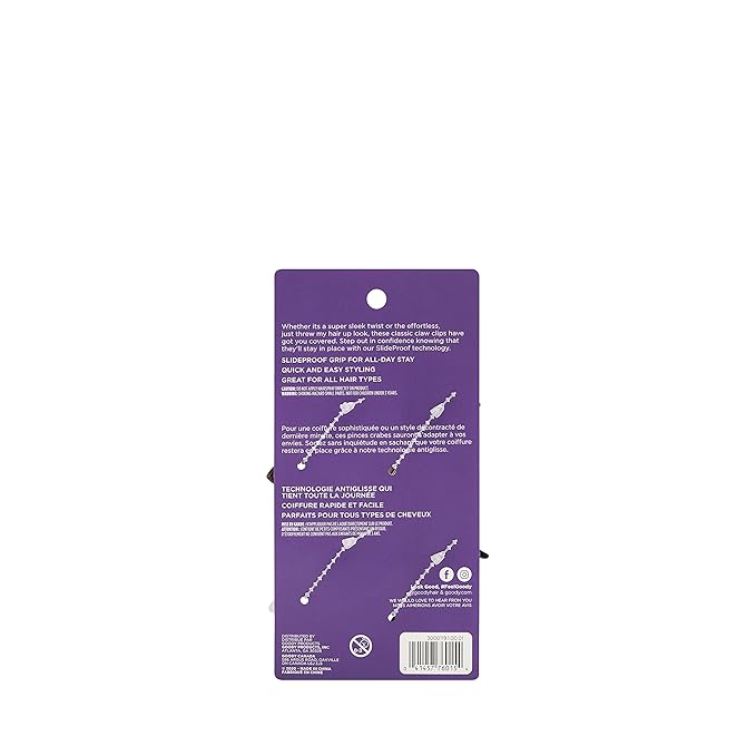 Goody SlideProof Classics Medium Claw Clips - 4 Ct, Assorted Neutrals, Hair Styling Accessories with Secure Grip, Chic Hair Accessories for Women & Men, For All Occasions, All Hair Types