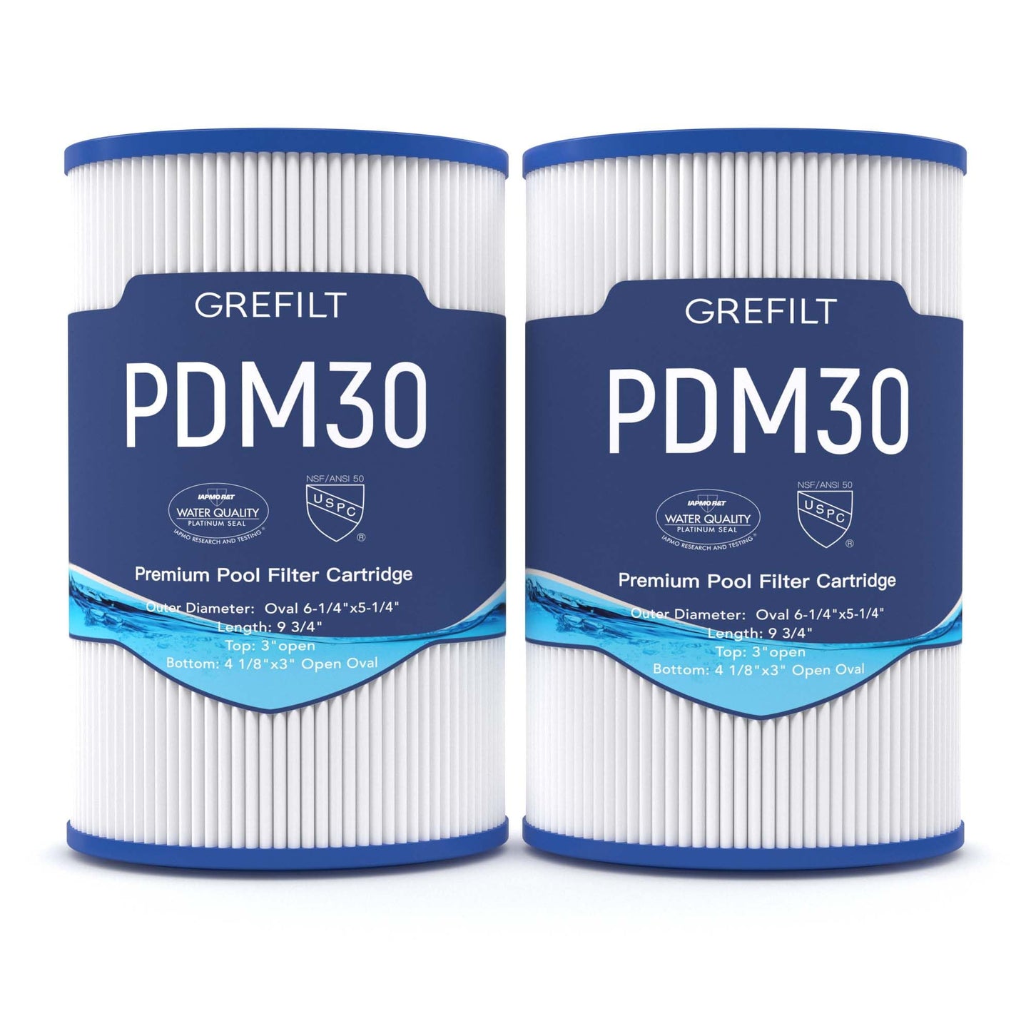 Grefilt Oval Filter Spa Filter PDM30 for Dream Maker 461269, Filbur FC 9940, Cross Over 730L 730S, 30 sq.ft Hot Tub Filter Cartridge 2-Pack