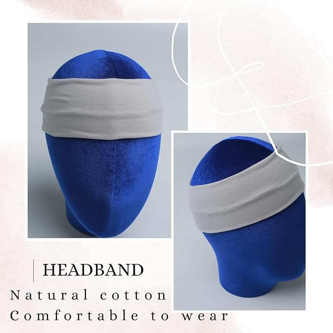 6 Pcs Headbands for Women Hair Cotton Headband Non-slip Stretchy Elastic Head Wrap Holder Hair Accessories Black White Grey Color