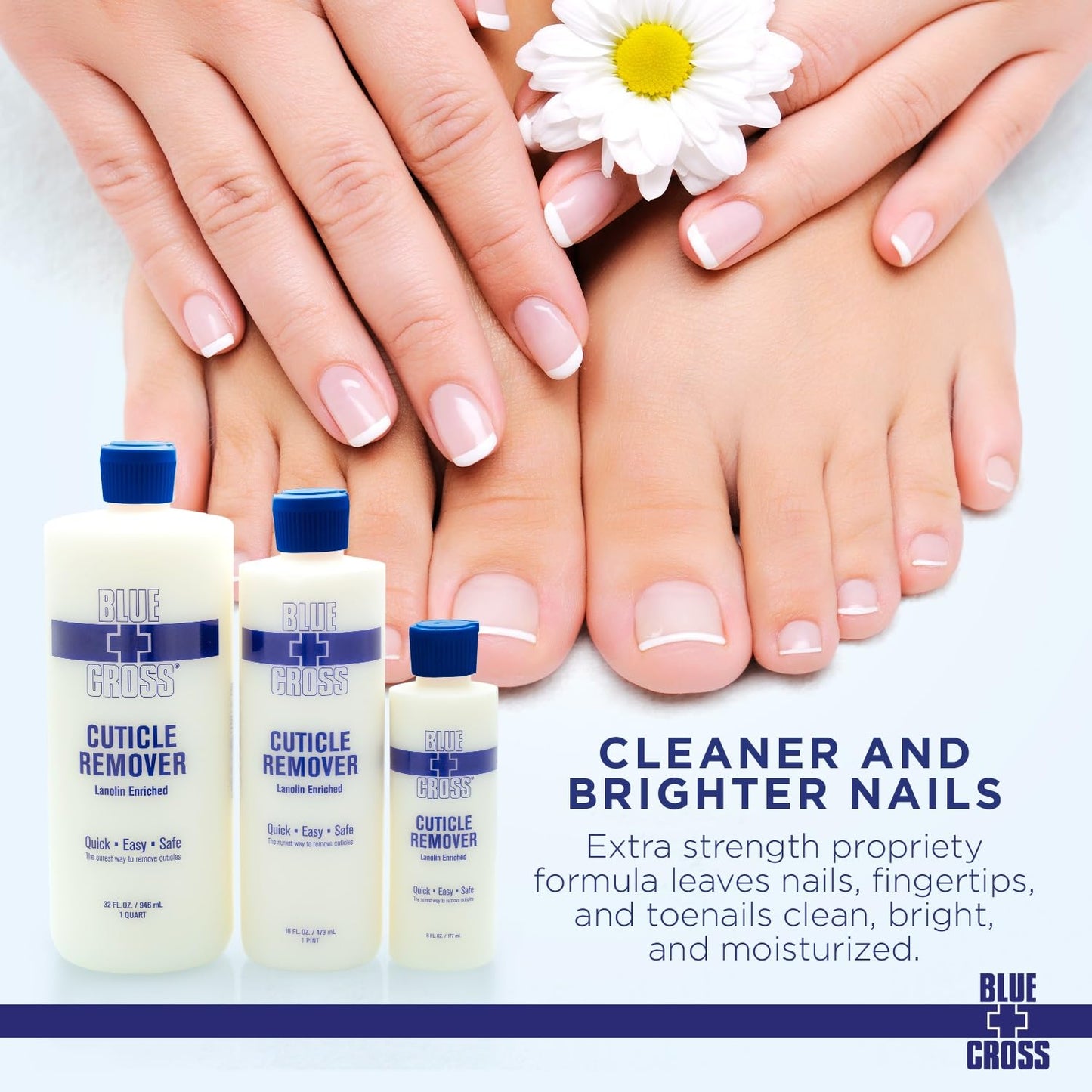 Blue Cross Hydrating, Moisturizing, Strengthening Cuticle Remover Oil with Lanolin + Extra Strength Callus Remover Gel for Heel or Feet, 6 oz each, 2 pack Bundle