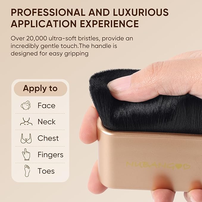 Professional Kabuki Foundation Brush,Makeup Brush, Self Tanner Brush,Self Tanning brush,Foundation Makeup Brush Cream Powder Liquid,Face Neck Body Leg Tanning Makeup (Gold Black)