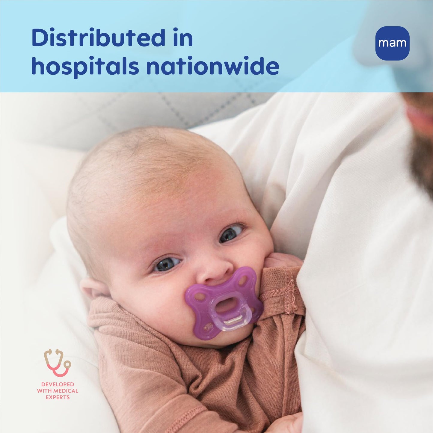 MAM Comfort Baby Pacifier 0-3 Months, Specially for Smaller Newborn Mouths, Lightweight One-Piece BPA-Free Silicone,Easy to Clean, Best for Breastfed Babies, 4 Pk, Made in Europe