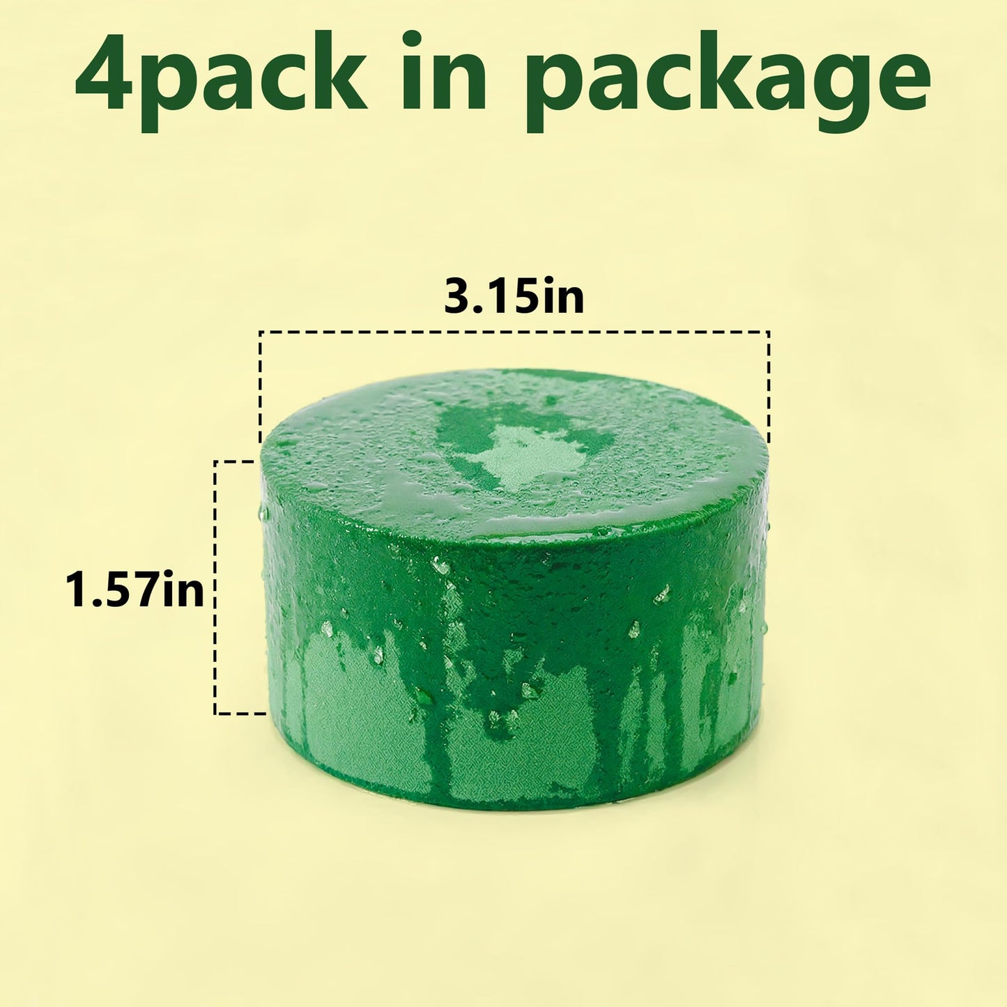 Pack of 4 Round Floral Foam,Dry and Wet Green Flower Foam for Flower Arrangements Supplies,Floral Foam Blocks for Fresh and Artificial Flowers,Green Florist Foam Styrofoam (9.84 Inch)