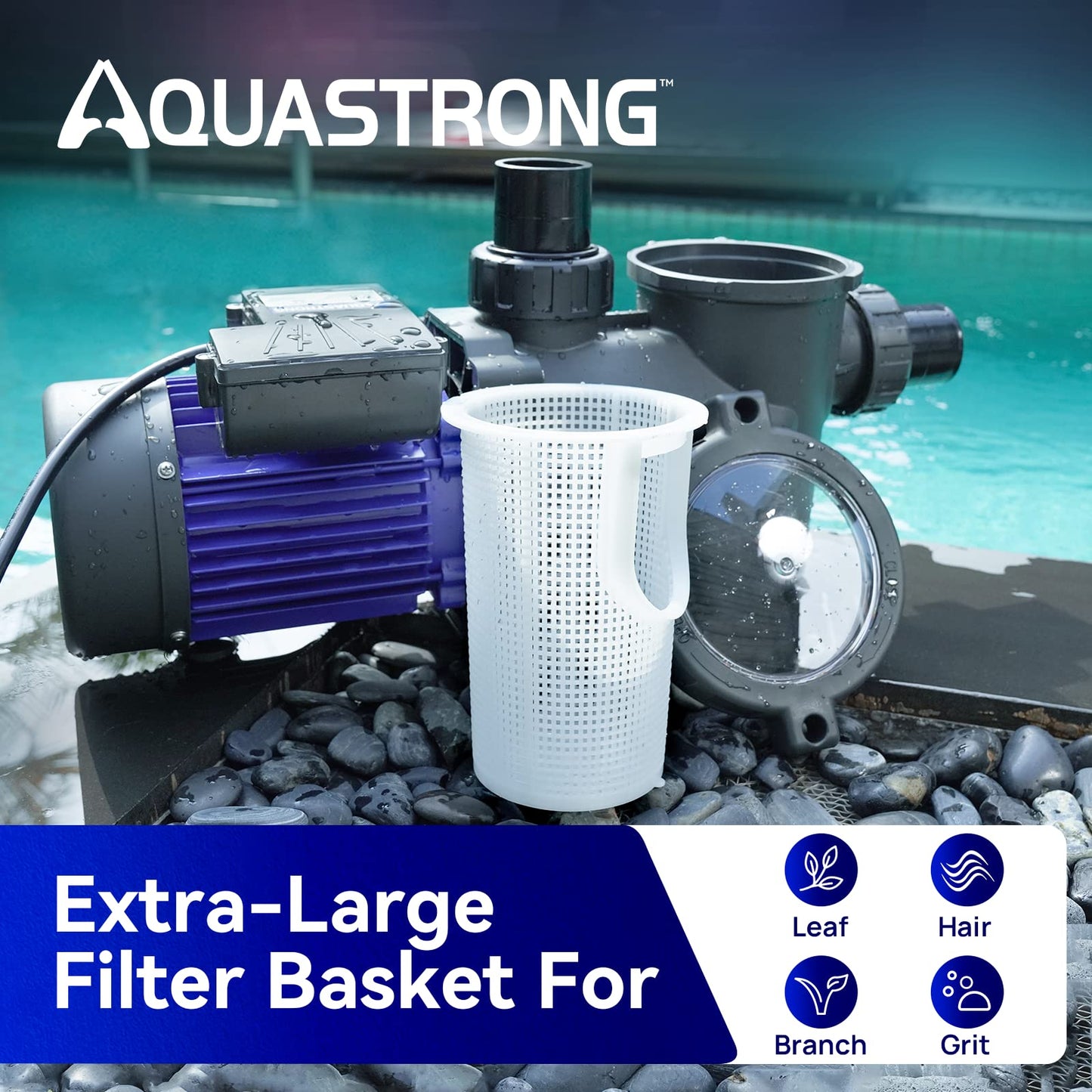 Aquastrong In/Above Ground Pool Pump High Flow Self Primming Swimming Pool Pump,Satin Black