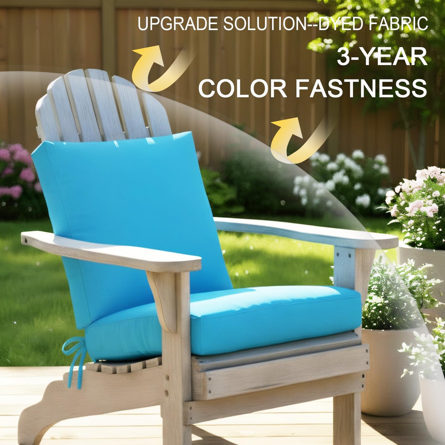 NettyPro Patio Cushion Covers Replacement Set 4 Water Repellent UV Resistant Outdoor Chair Seat Cushion Slipcover with Zipper and Tie, 22 x 20 x 4 Inch, Peacock Blue