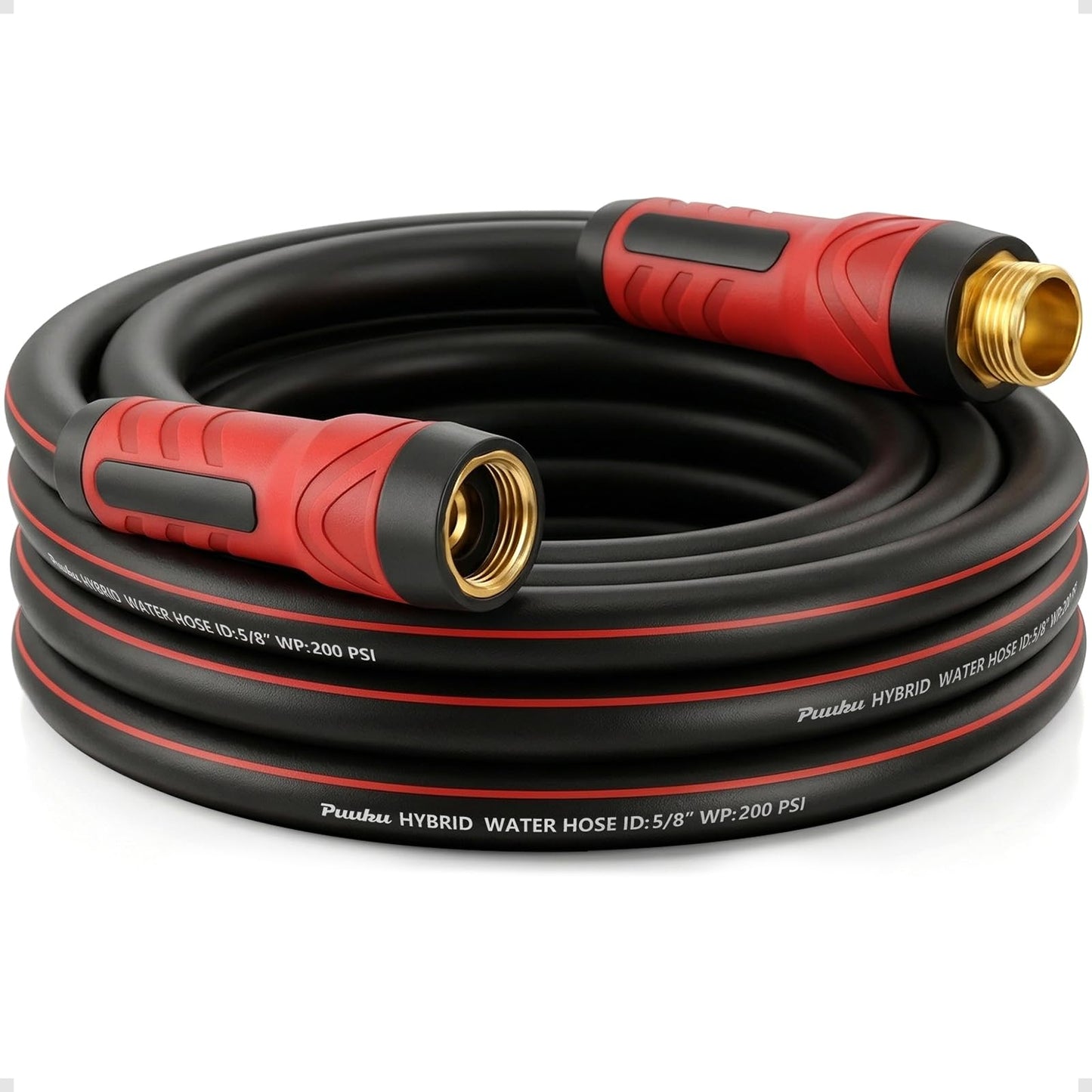 Short Garden Hose 15ft x 5/8", NON-EXPANDABLE Heavy Duty Premium Flexible Water Hose, No Kink, Leakproof, Lightweight Hybrid Hose with Male to Female Fittings for Household&Backyard