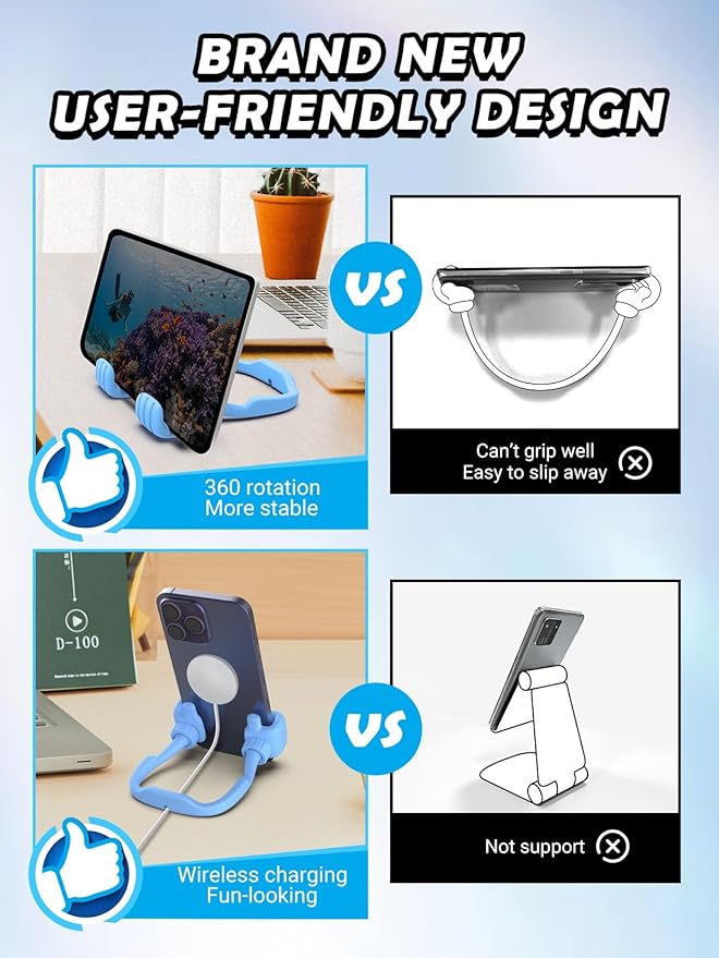 Easter Gifts for Teens Girls Boys Kids Cell Phone Stand: UPGRADE Adjustable Thumbs Up Lazy Phone Holder for Desk Cool Gadgets Fun Birthday Gift Idea for Son Daughter Easter Basket Stuffers Cute Things