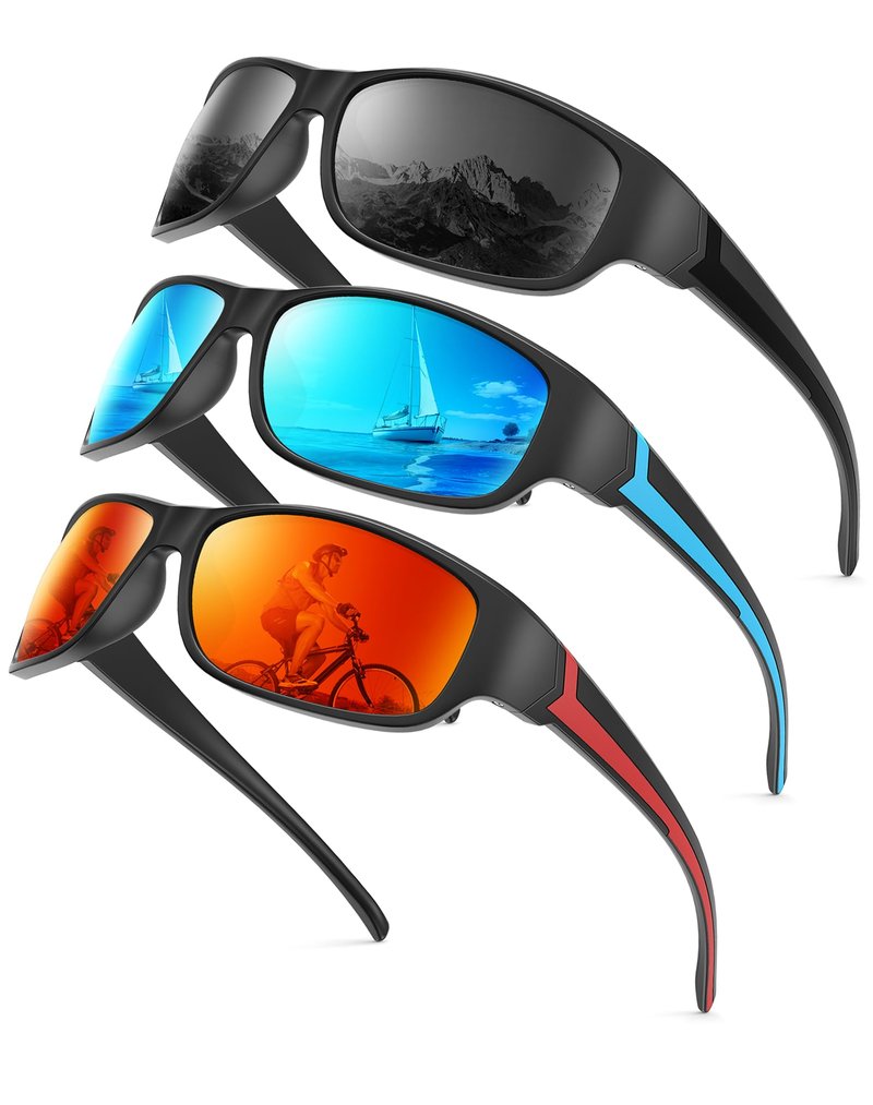 KALIYADI Polarized Sunglasses-for-Men Sports Sunglasses: Mens Sun Glasses with UV400 for Running Fishing Golf
