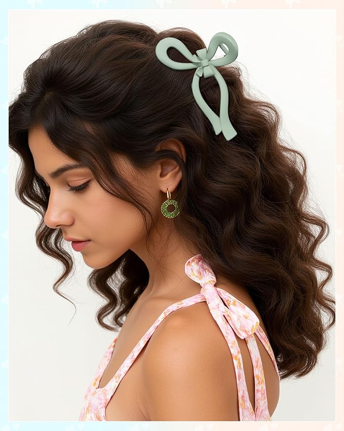 4 PCS Bow Hair Clips for Women Bow Claw Clip 5" Extra Large Hair Claw Clips for Thick and Long Hair Cute Bows Big Clip