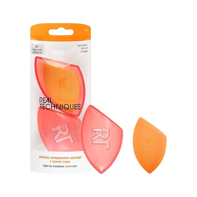 Real Techniques Miracle Complexion Beauty Sponge Makeup Blender with Case