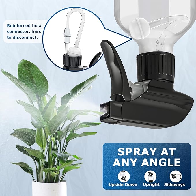 Veco 300mL (10oz) 360° Spray Bottles, 2-Pack — Adjustable Nozzle, Leak-Resistant spray bottles for Cleaning, Plants, Hair & Pet Use + Foldable Funnel