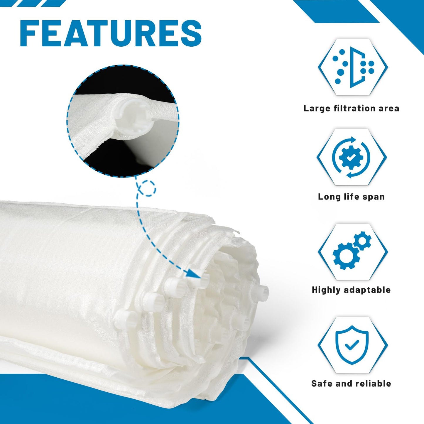 Aumzong Swimming DE Pool Filter Grids Compatible with Hayward Pro-Grid DE4820,Micro Clear DE4800 and DE480S,for Penair FNS Plus Grid Set 48 Sq.Ft. (24 inch Height)