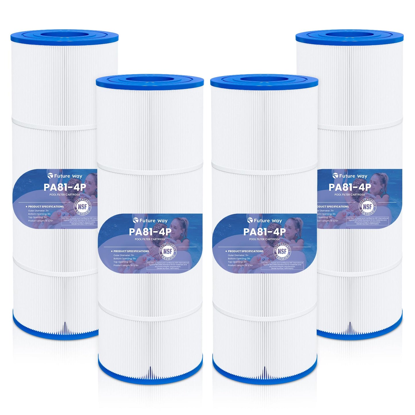Future Way 4-Pack C3030 Pool Filter Cartridges Replacement for Hayward Swim Clear C580E, C3030, C3025, C3020, Replace Pleatco PA81, Hayward CX580XRE, 325 sq.ft