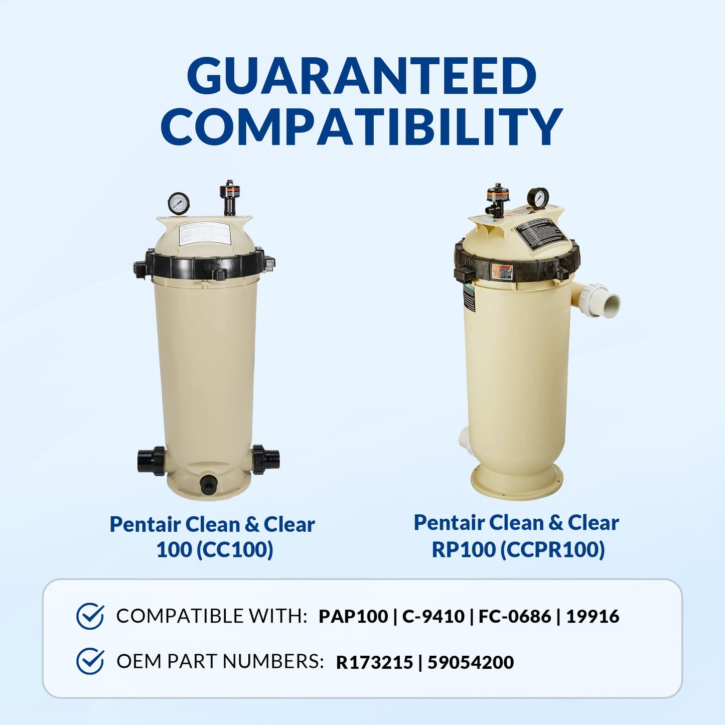 Swimara Pro Series Filter Cartridge, Replacement for PAP100 R173215 59054200 Unicel C-9410 Filbur FC-0686, Compatible with Pentair Clean & Clear 100, 3oz Trilobal Fabric, 100 Sq. Ft.