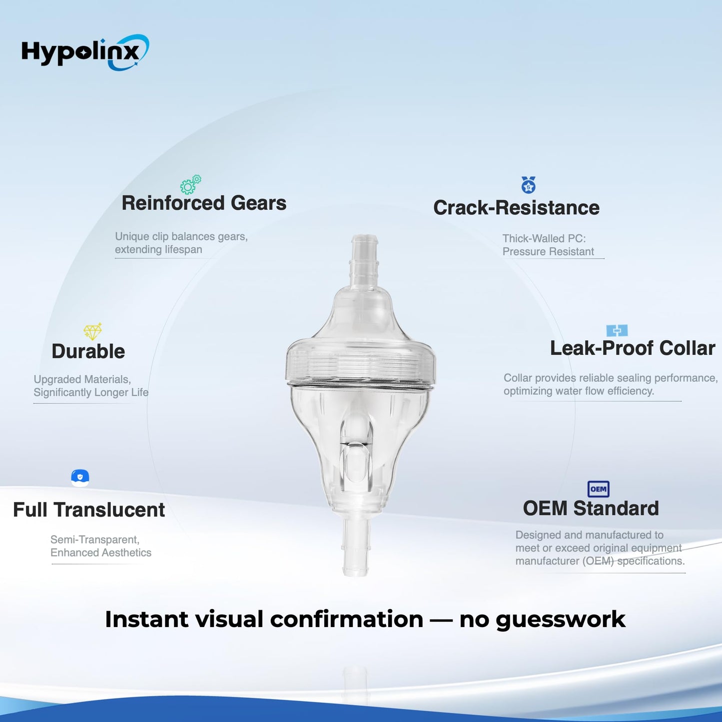 Hypolinx Upgraded Polaris Backup Valve Replacement G52 for Polaris Pool Cleaner 280, 180, 380, 480 — Transparent Case for Easy Inspection, High-Strength Gears, Crack-Resistant Durable Kit