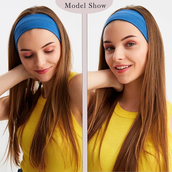 Kachanaa 6 Pack Elastic Fashion Non-slip Bandana Headbands for Women Knot Floral Printed Hair Band Scarf Turban for Yoga Outdoor Sport Sweat Wicking for Girls