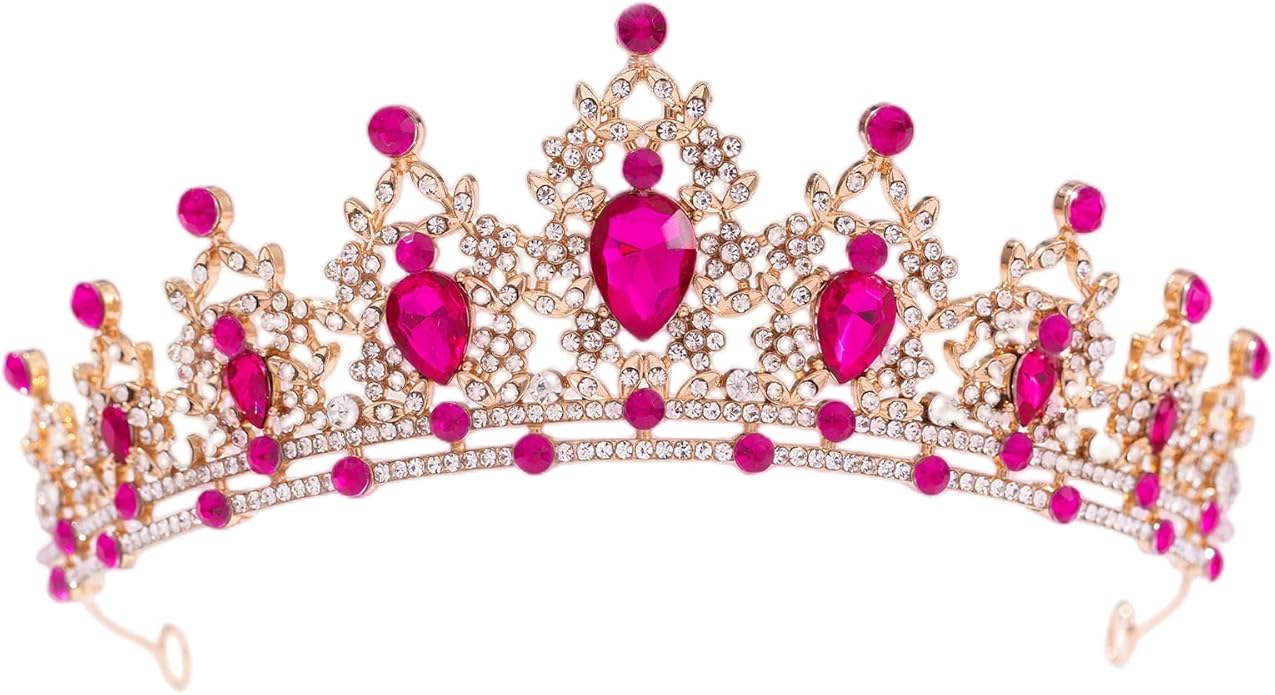 FORSEVEN Crystal Tiaras for Women, Wedding Tiaras and Crowns for Women Tiaras for Birthday Party Princess Crown Hair Accessories Bride Rhinestone Christmas Decorations Headband