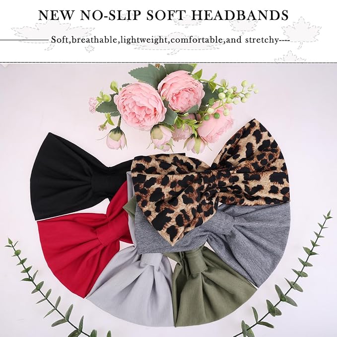 Kachanaa 6 Packs New Wide Headbands for Women's Hair,Non Slip Soft Elastic Bandeau Hair Bands Makeup Yoga Workout Running Sweat Hair Wraps Fashion Hair Accessories