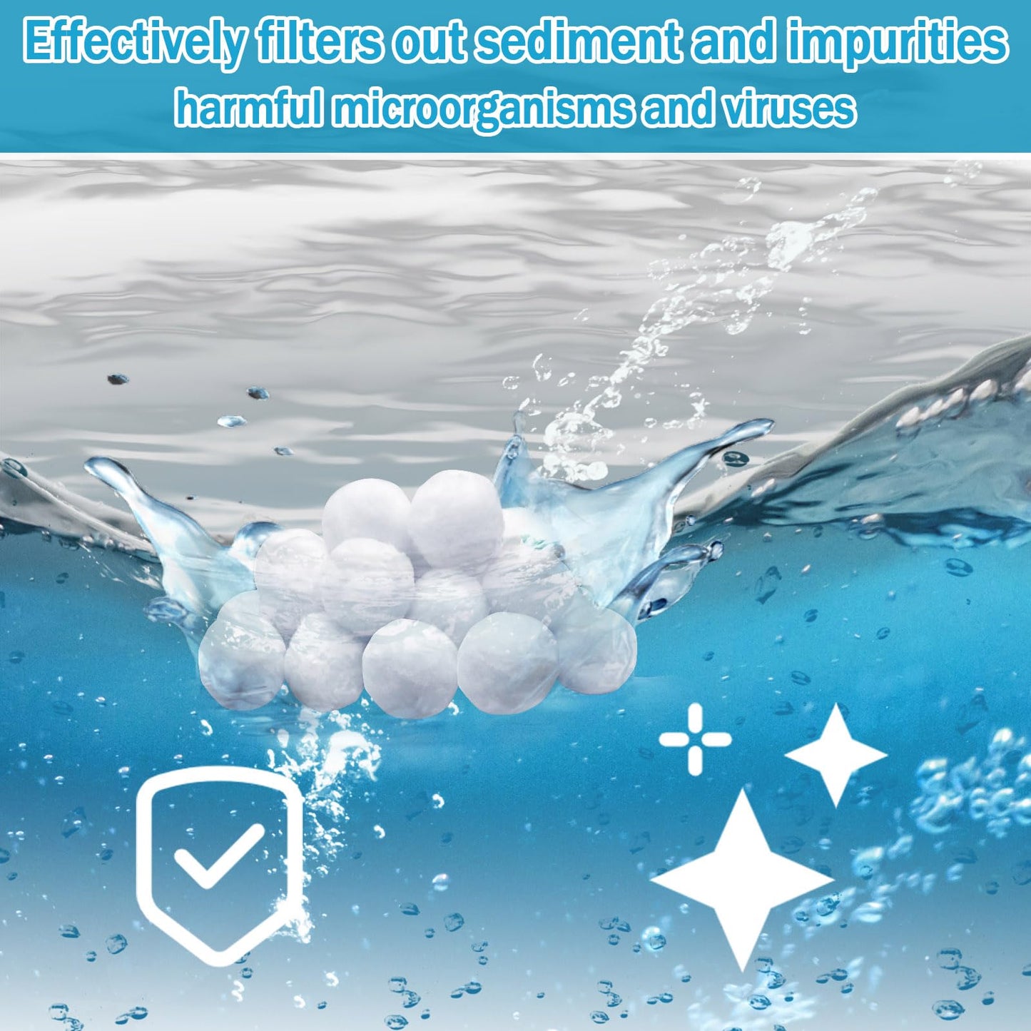 ZeeDix 1.6 lbs Pool Filter Balls for Sand Filter Pump, New Upgrade Efficient Swimming Pool Filter Sand Alternative(Equals 50 lbs Pool Filter Sand), Reusable Eco-Friendly Fiber Filter Media Balls