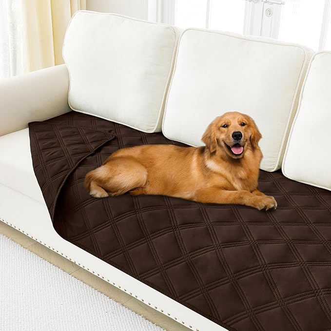 Smiry Waterproof Dog Bed Cover Blanket 40x80, Soft Reversible Pet Blanket, Washable Leakproof Cats Dogs Couch Cover for Sofa, Couch, Furniture, Chocolate/Chocolate