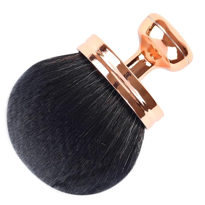 Professional Kabuki Brush, Extra Large Body Makeup Brush,Self Tanner Blend Brush Foundation Cream Powder Liquid, Face Neck Back Makeup Bronzer(Black Rose Gold)