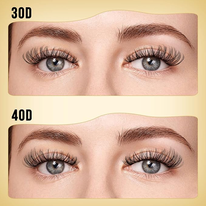 QUEWEL Lash Clusters 320Pcs Cluster Lashes 30D+40D D Curl Lash Cluster Eyelash Extensions Mix12-18mm Individual Eyelashes Clusters Wispy Lash Clusters Thin Band Soft to Use at Home(30D+40D D Mix12-18)